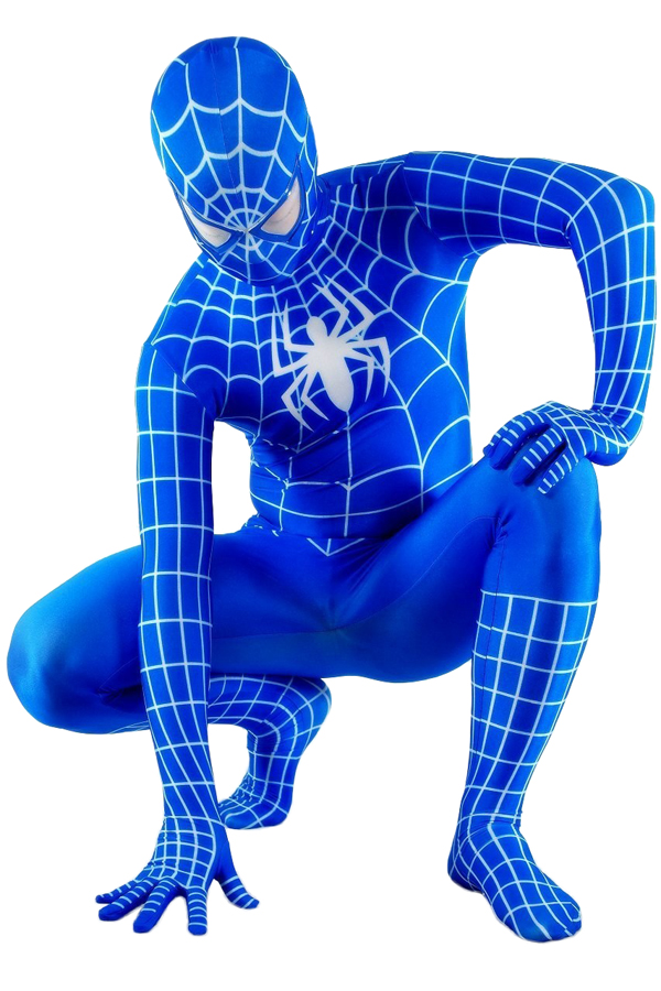 Halloween Costumes Stylish Royal Blue Spideman Zentai Suit - Click Image to Close